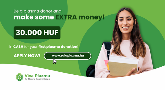 Become a plasma donor in Hungary at Viva Plazma Zalaegerszeg